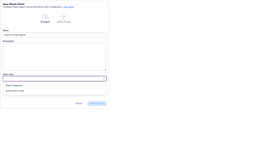 New OAuth Client