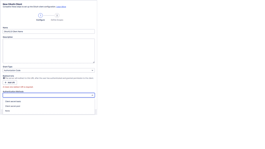 New OAuth Client